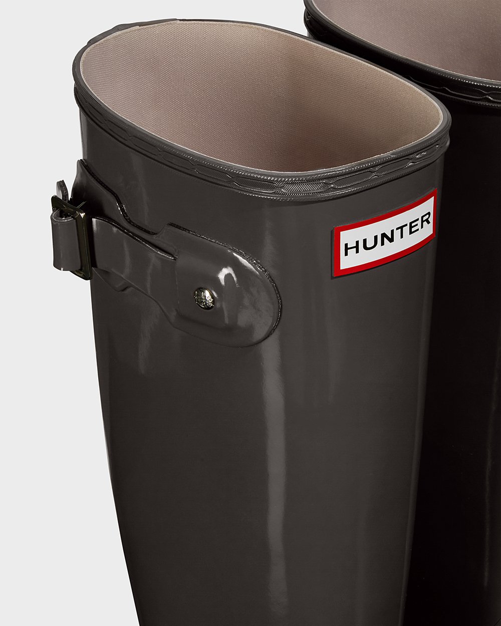 Hunter Original Gloss Tall Rain Boots - Buy Online Womens Grey - ZXVNKA593